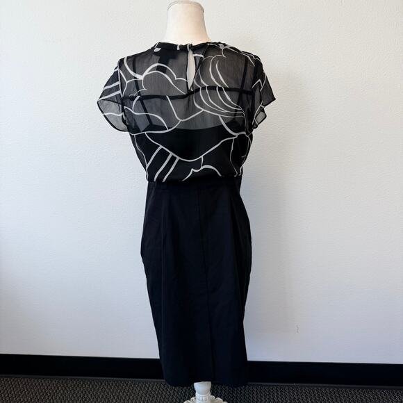 Style & Co Women’s Sleeveless Sheer Top Black & White Knee Length Dress Size 6 - Picture 7 of 11